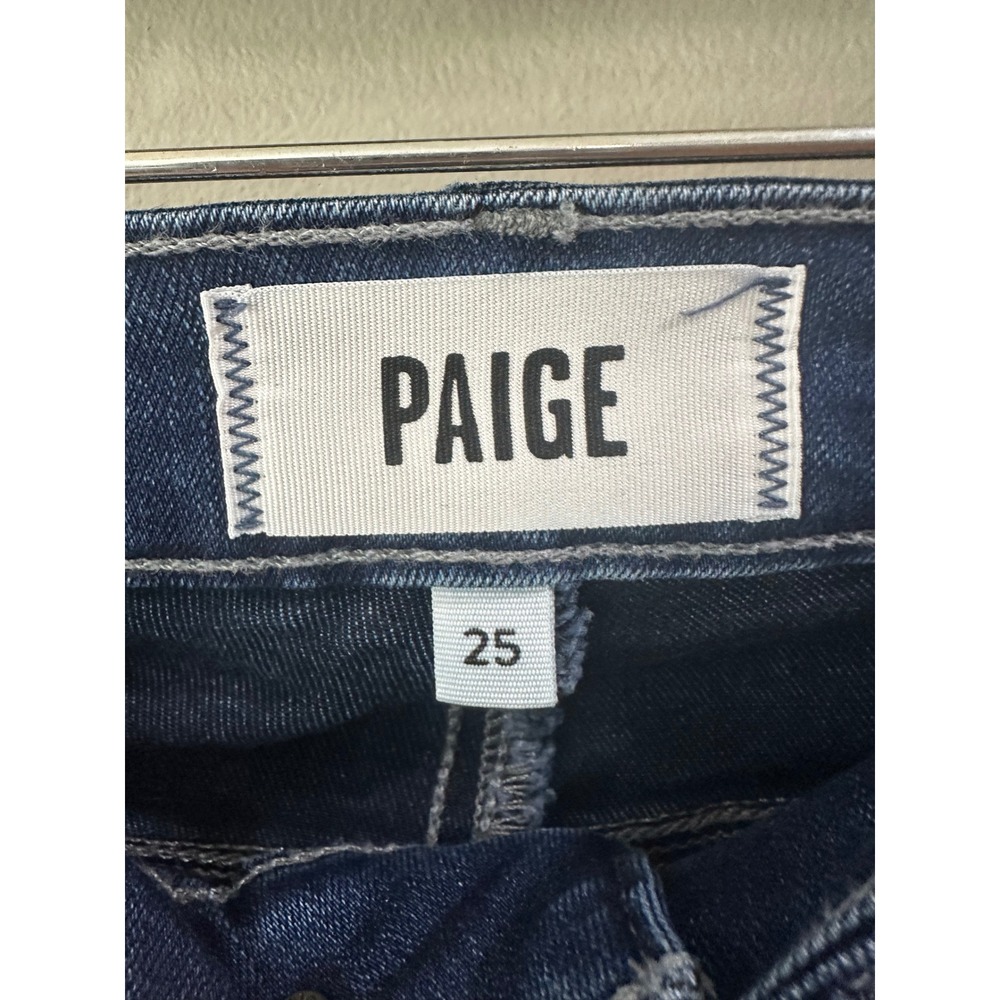 Paige Jacqueline Straight Leg Jeans Dark Wash High Rise Denim Size 25 - Picture 3 of 6